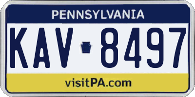 PA license plate KAV8497