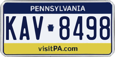 PA license plate KAV8498