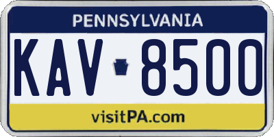 PA license plate KAV8500