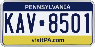 PA license plate KAV8501