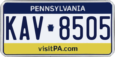 PA license plate KAV8505