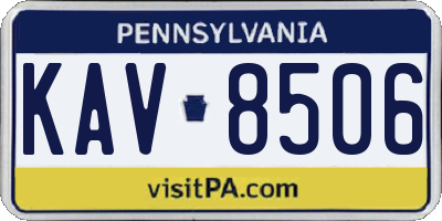 PA license plate KAV8506