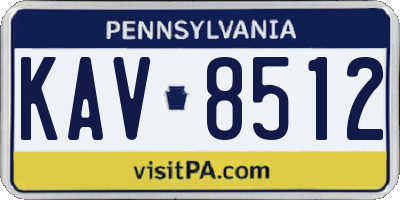 PA license plate KAV8512