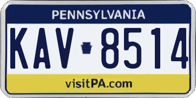 PA license plate KAV8514