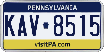 PA license plate KAV8515