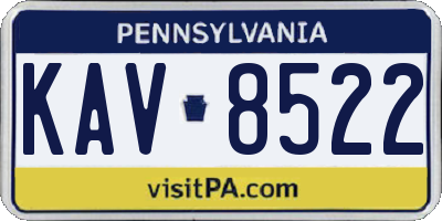 PA license plate KAV8522