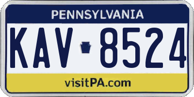 PA license plate KAV8524