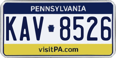 PA license plate KAV8526