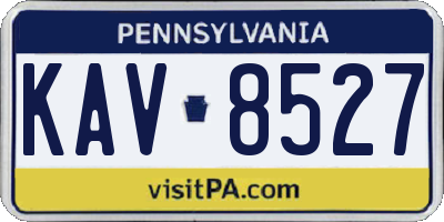 PA license plate KAV8527