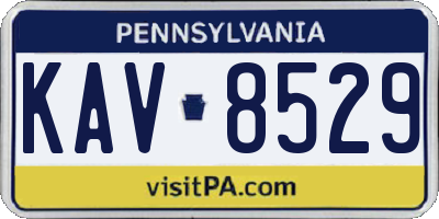 PA license plate KAV8529