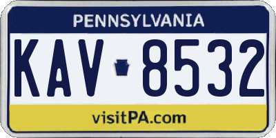 PA license plate KAV8532
