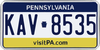 PA license plate KAV8535