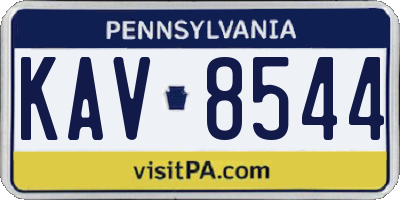 PA license plate KAV8544
