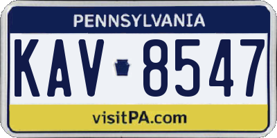 PA license plate KAV8547