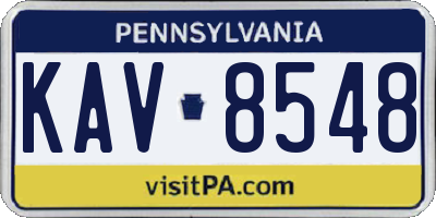 PA license plate KAV8548