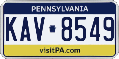 PA license plate KAV8549