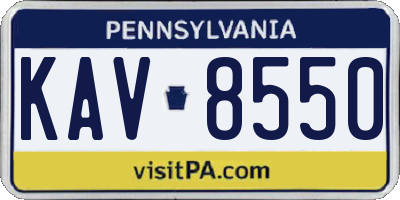 PA license plate KAV8550