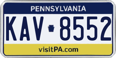 PA license plate KAV8552