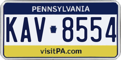 PA license plate KAV8554