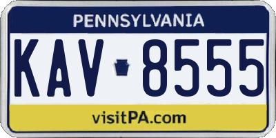 PA license plate KAV8555