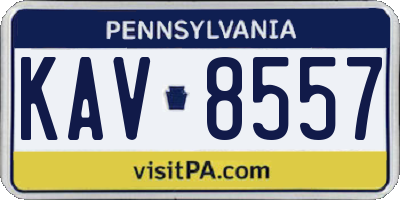 PA license plate KAV8557