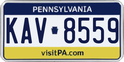 PA license plate KAV8559