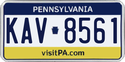 PA license plate KAV8561