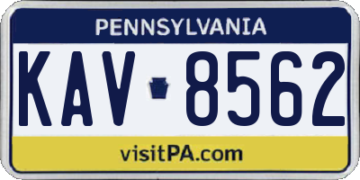 PA license plate KAV8562