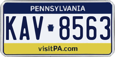 PA license plate KAV8563