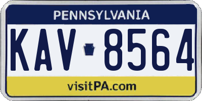PA license plate KAV8564