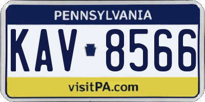 PA license plate KAV8566