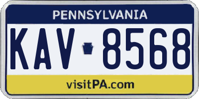 PA license plate KAV8568