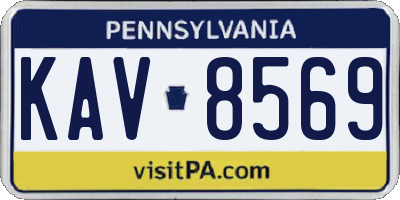 PA license plate KAV8569