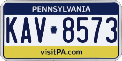 PA license plate KAV8573