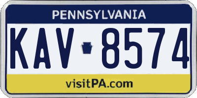 PA license plate KAV8574