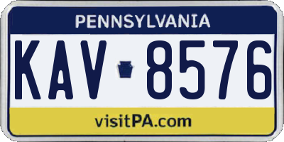 PA license plate KAV8576