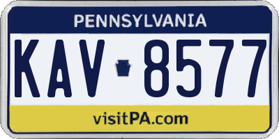 PA license plate KAV8577