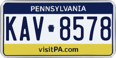 PA license plate KAV8578