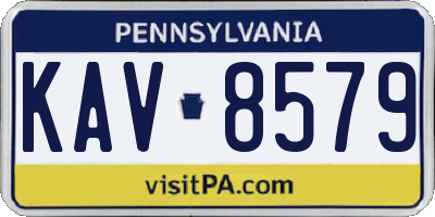 PA license plate KAV8579
