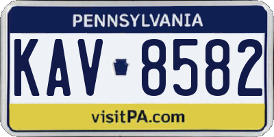 PA license plate KAV8582
