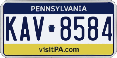 PA license plate KAV8584