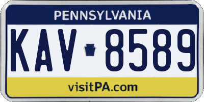 PA license plate KAV8589