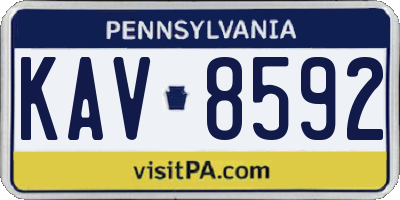 PA license plate KAV8592