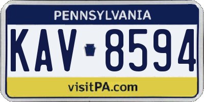 PA license plate KAV8594