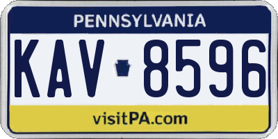 PA license plate KAV8596