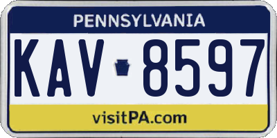 PA license plate KAV8597