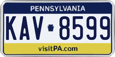PA license plate KAV8599