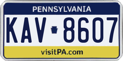 PA license plate KAV8607