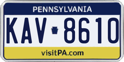 PA license plate KAV8610