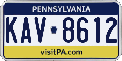 PA license plate KAV8612
